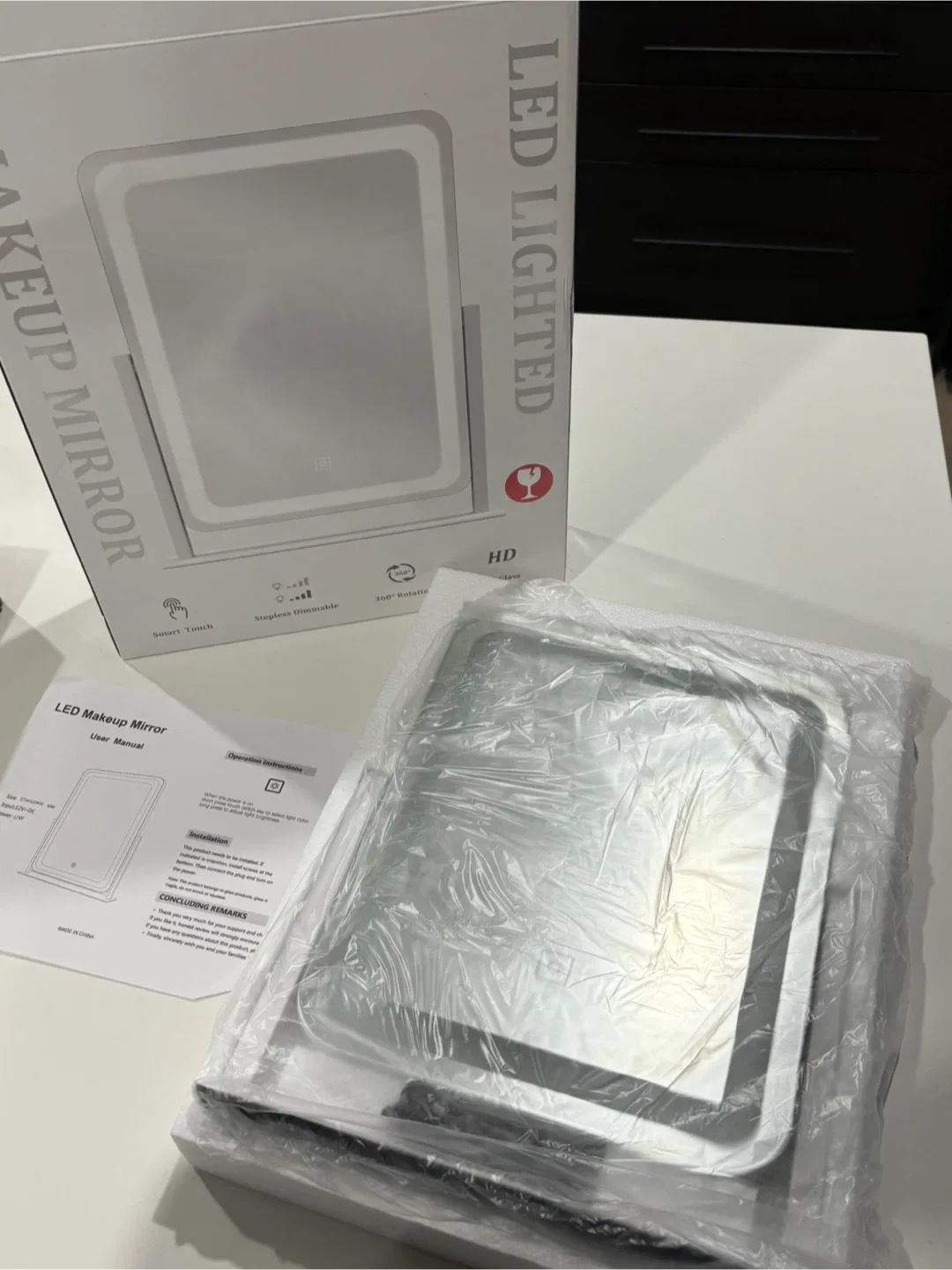 Makeup Vanity Mirror 17" Large LED Lighted Mirror, White. NEW image indicator(8)