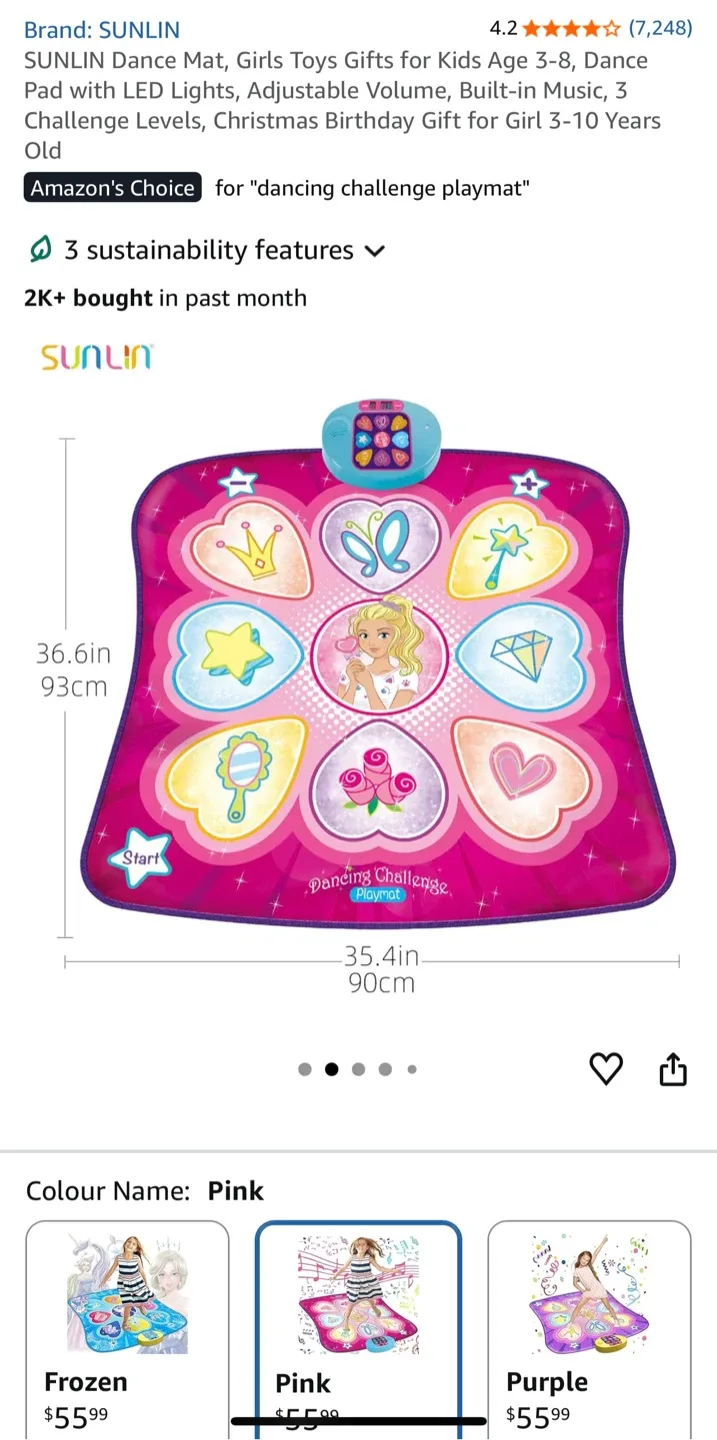 SUNLIN Dancing Challenge Playmat - Pink image indicator(3)