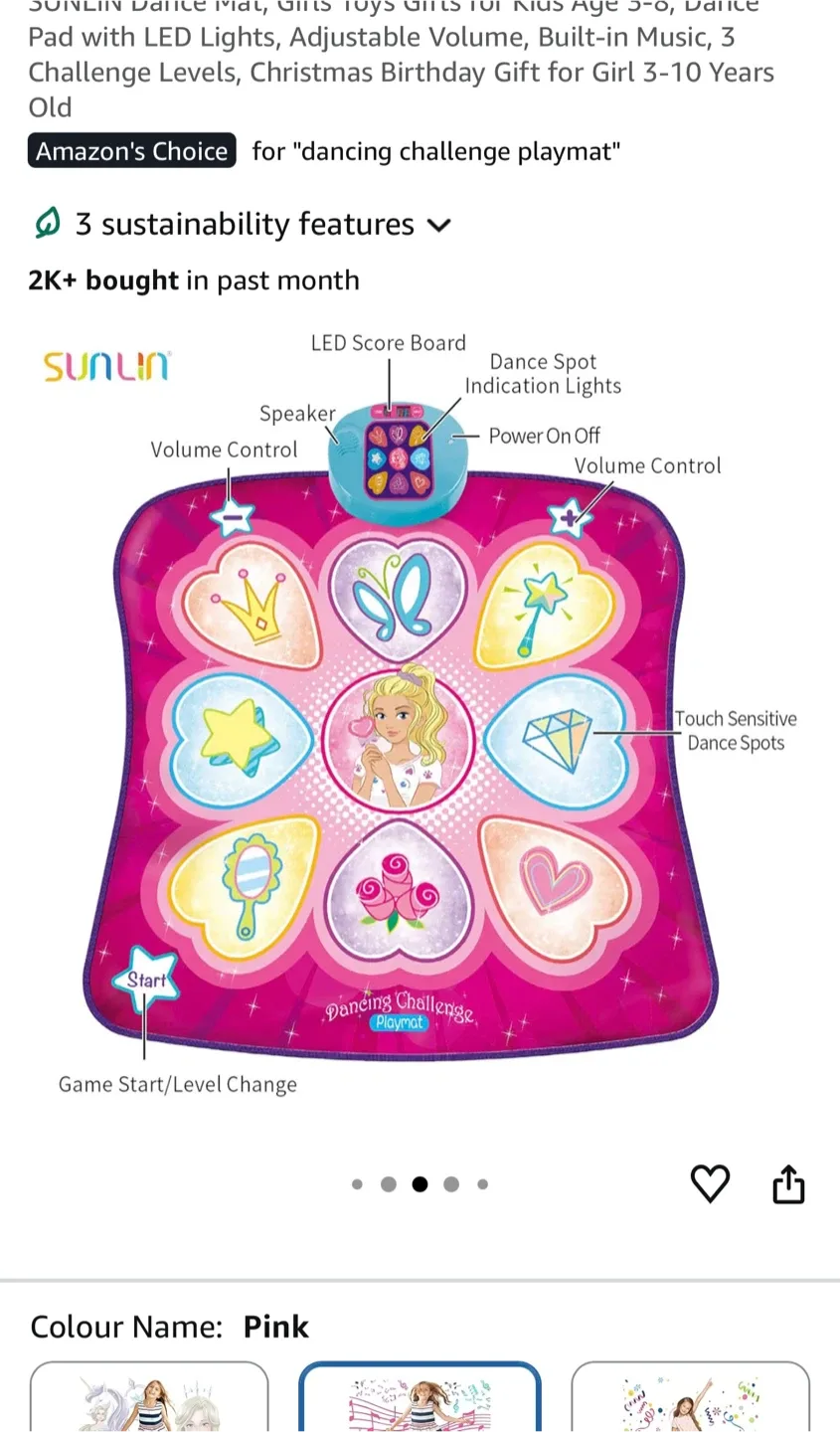 SUNLIN Dancing Challenge Playmat - Pink image indicator(4)