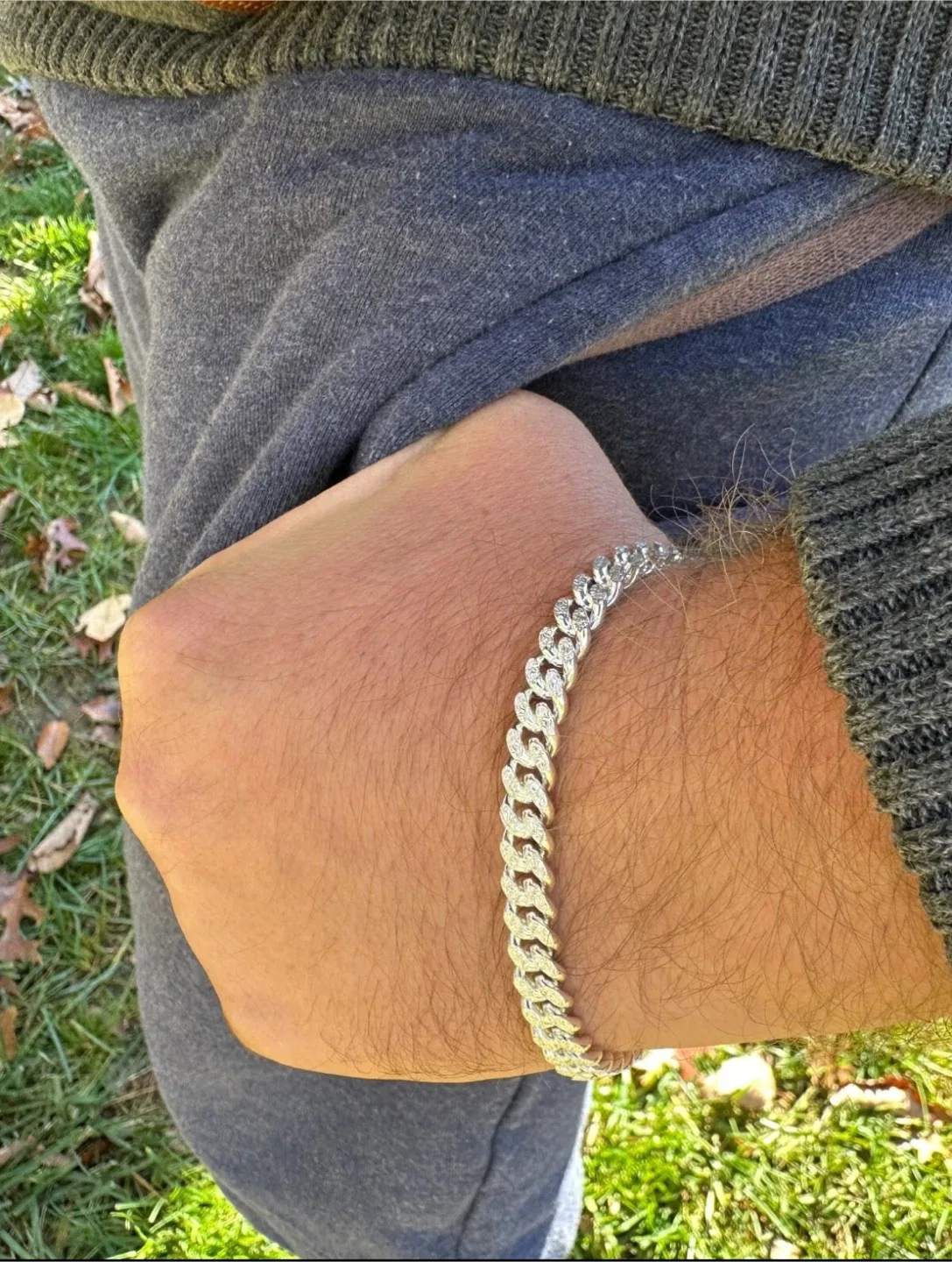 Solid  Cuban Diamond Cut Real 925 Sterling Silver Bracelet