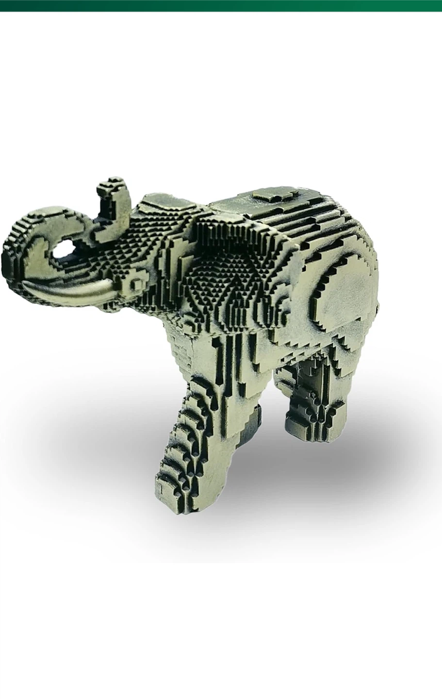 Modern Abstract Elephant Statue - 7.91" Length - photo 5
