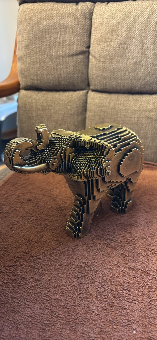 Modern Abstract Elephant Statue - 7.91" Length