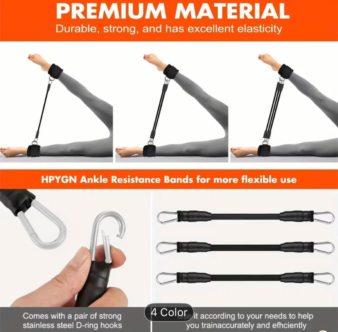 HPYGN Ankle Resistance Bands - Flexible Use image indicator(4)