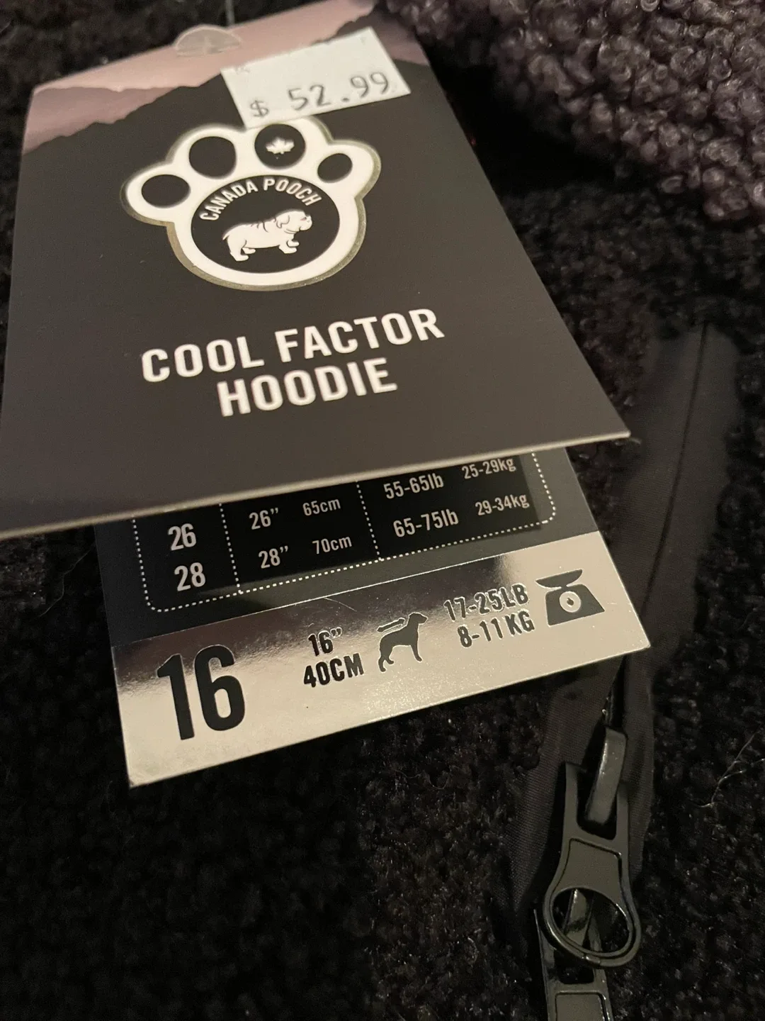 Size 16 Brand New Canada Pooch Dog Hoodie image indicator(3)