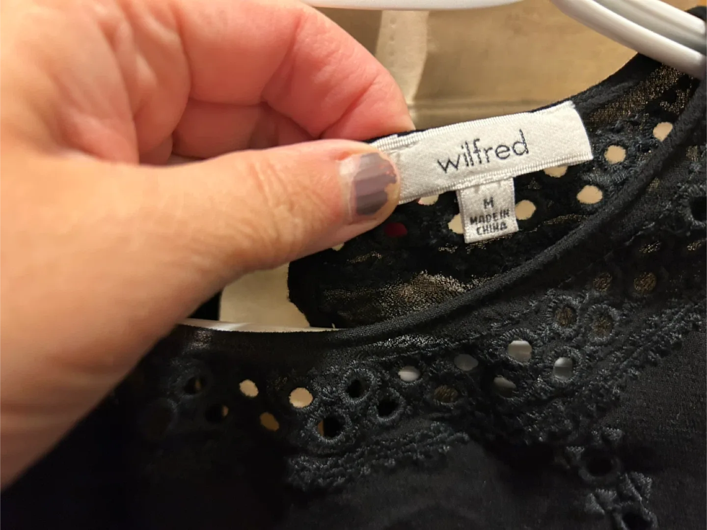 Wilfred Black Eyelet Top - Size M image indicator(2)