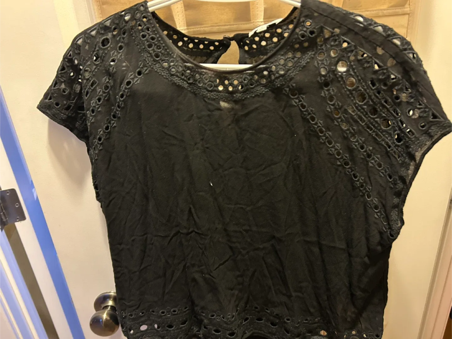 Wilfred Black Eyelet Top - Size M