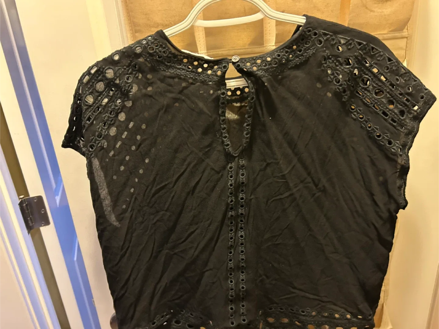 Wilfred Black Eyelet Top - Size M image indicator(3)