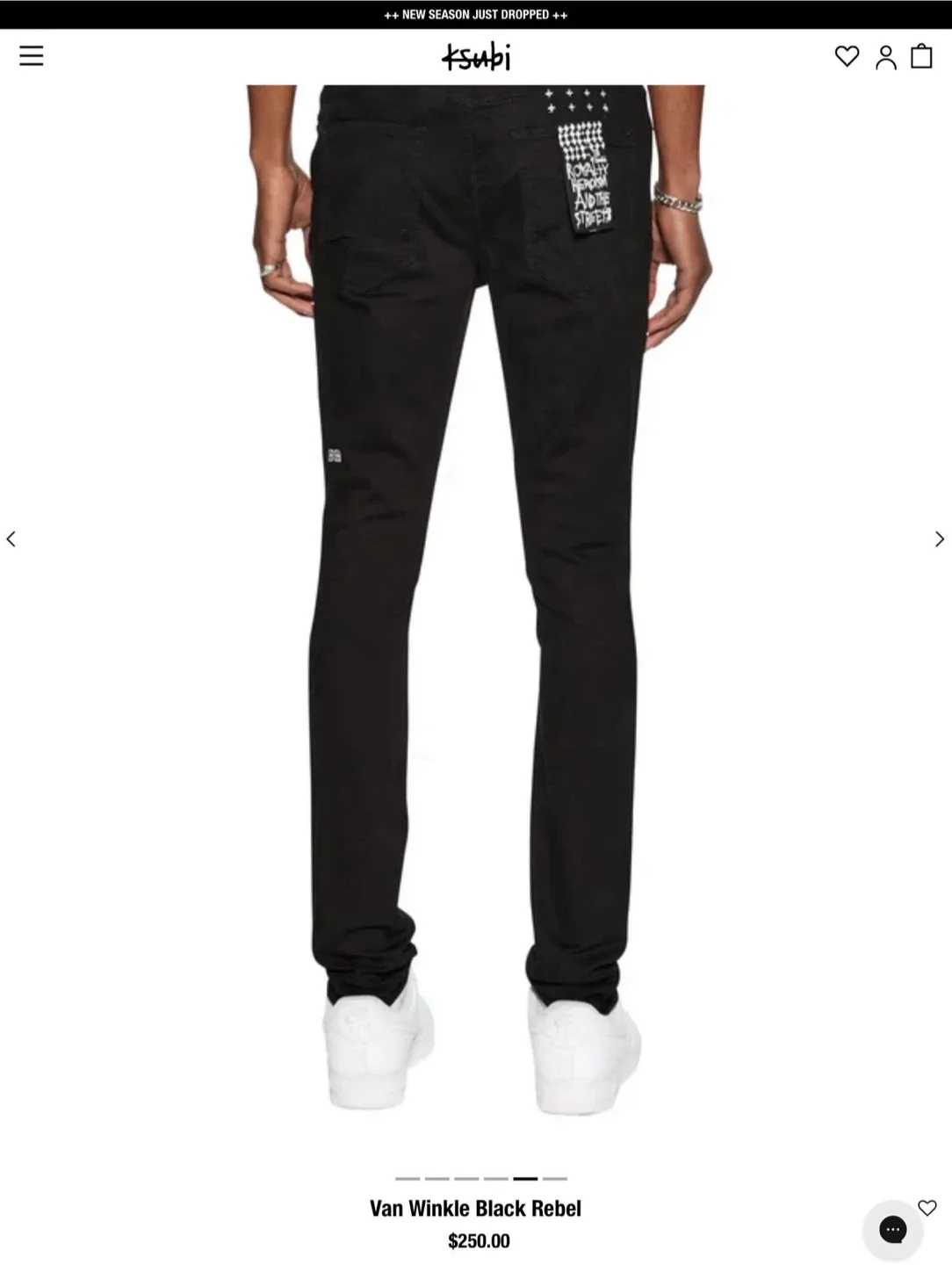 Ksubi Van Winkle Black Rebel Jeans Size 34