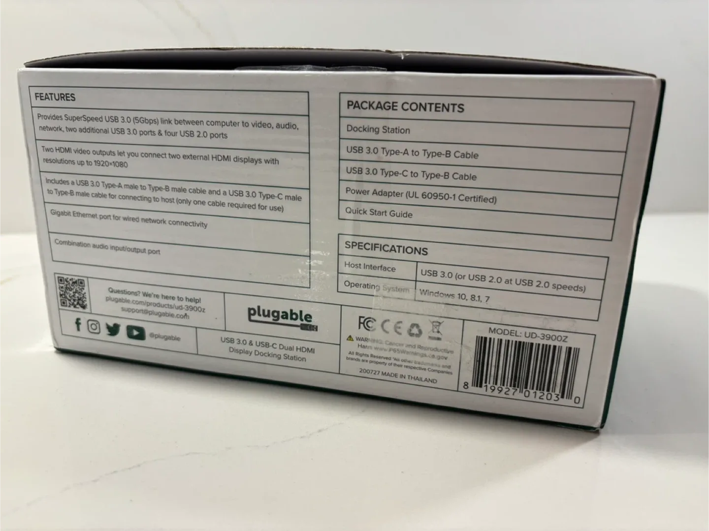 Plugable UD-3900Z Dual Monitor Docking Station, USB 3.0 & USB-C image indicator(10)
