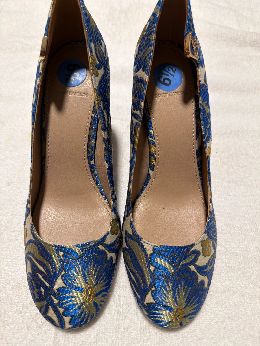 Tory Burch Heels - Size 6.5M - Blue Floral