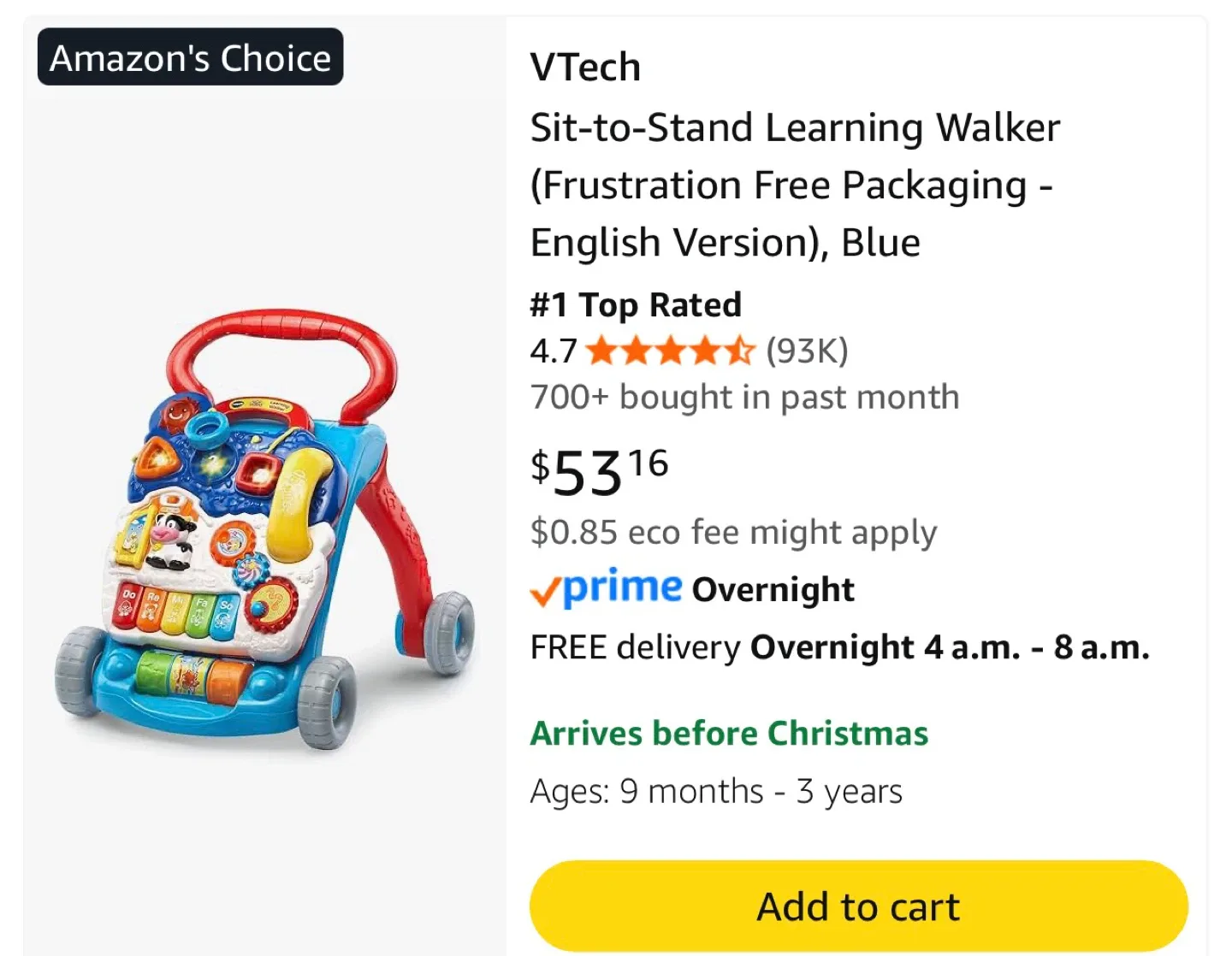 VTech Sit-to-Stand Learning Walker, Blue image indicator(2)