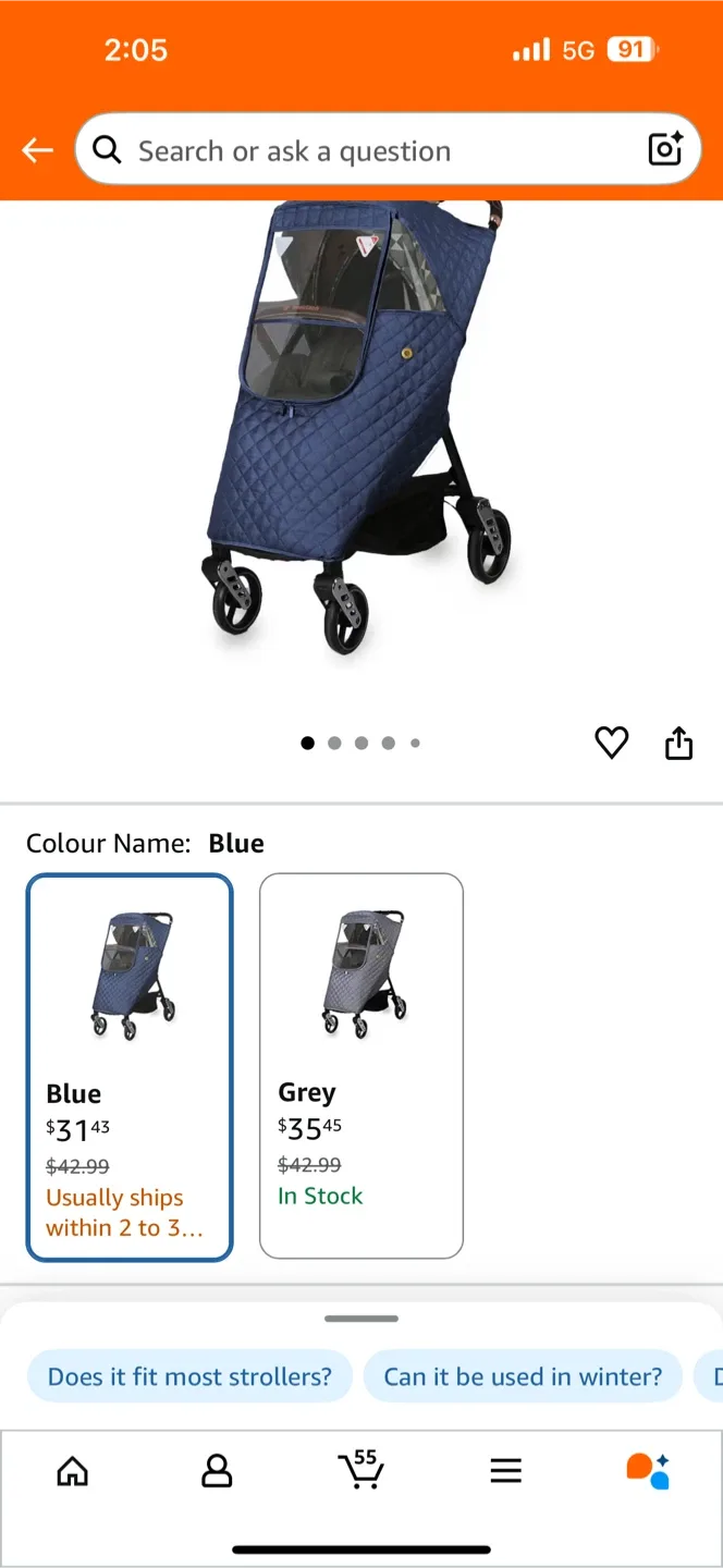 Brand new Stroller Weather Shield - dark gray image indicator(3)