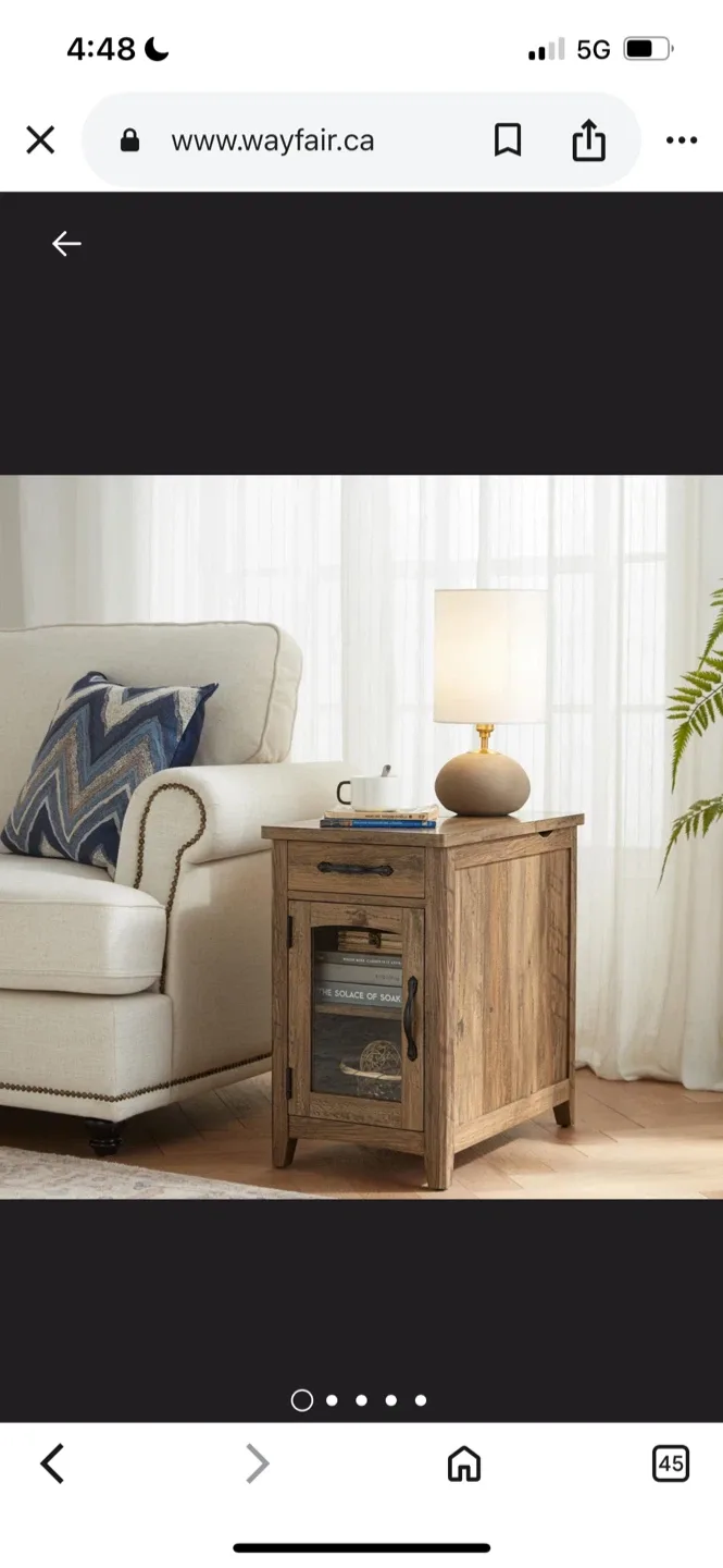 New Aneshia end table with storage and charging station image indicator(2)