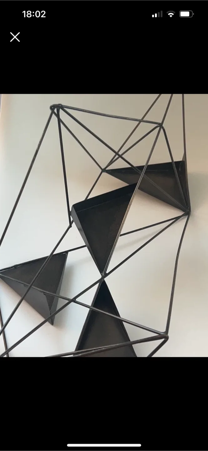 Geometric Wall Shelf - Black Metal
