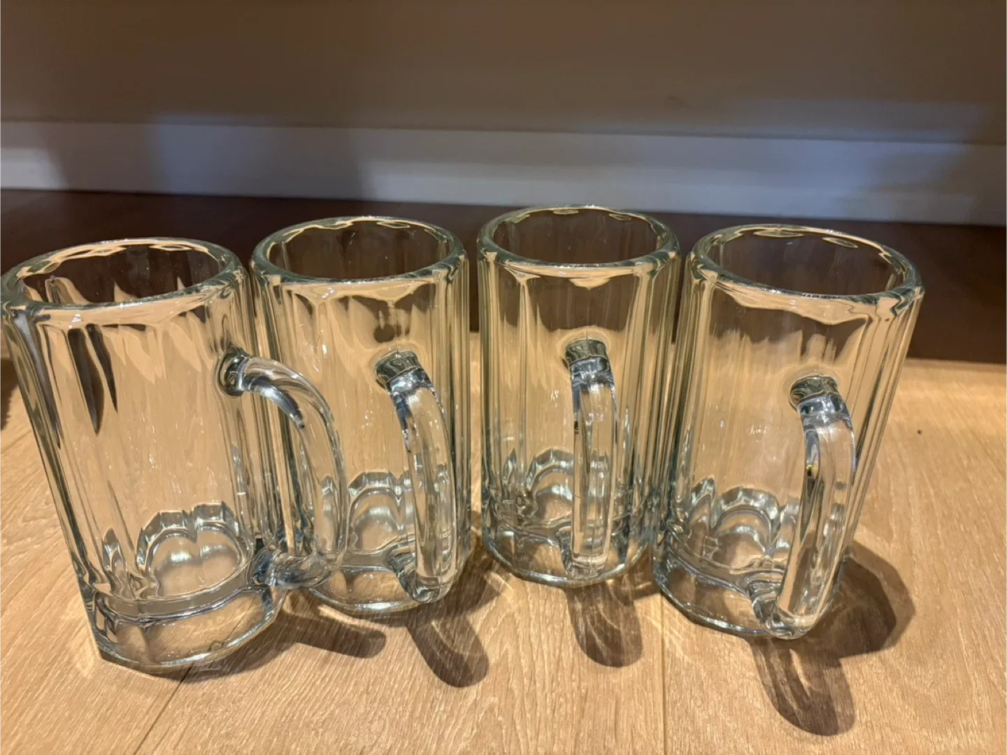 Set of 4 Glass Beer Mugs