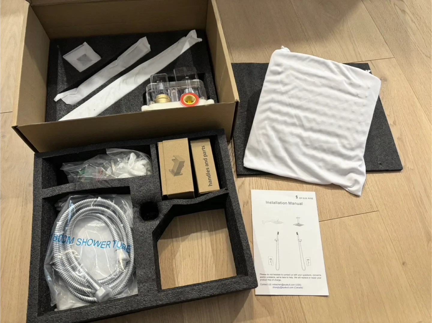 Brushed Nickel Shower System w Rainfall Shower Head, Handheld image indicator(5)