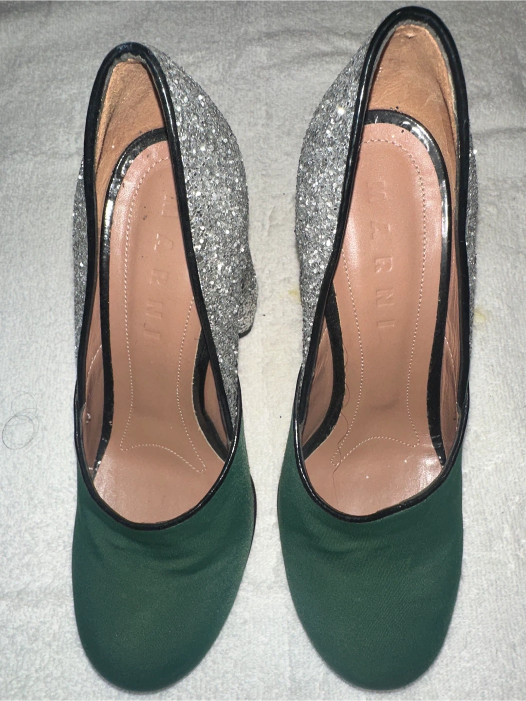 Marni Green & Silver Glitter Heels - Size 37 - photo 2