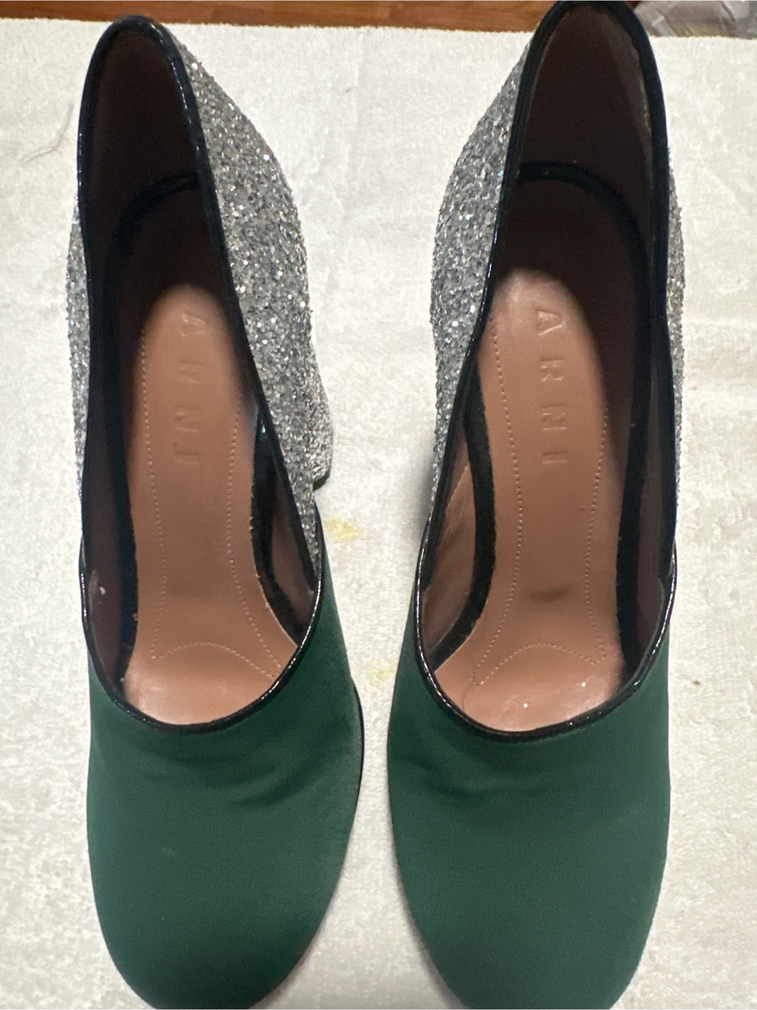 Marni Green & Silver Glitter Heels - Size 37 - photo 5