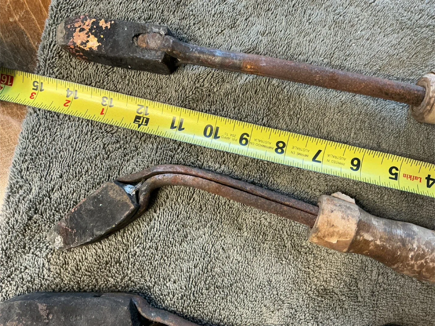 5 Antique Copper Head Wood Handle Soldering Irons ! image indicator(7)