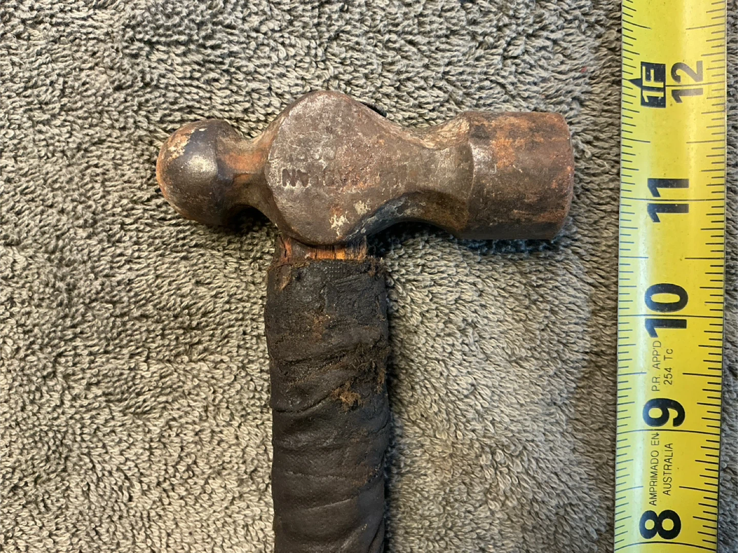 Antique Wood Handle Ball Peen Hammer ! - photo 2