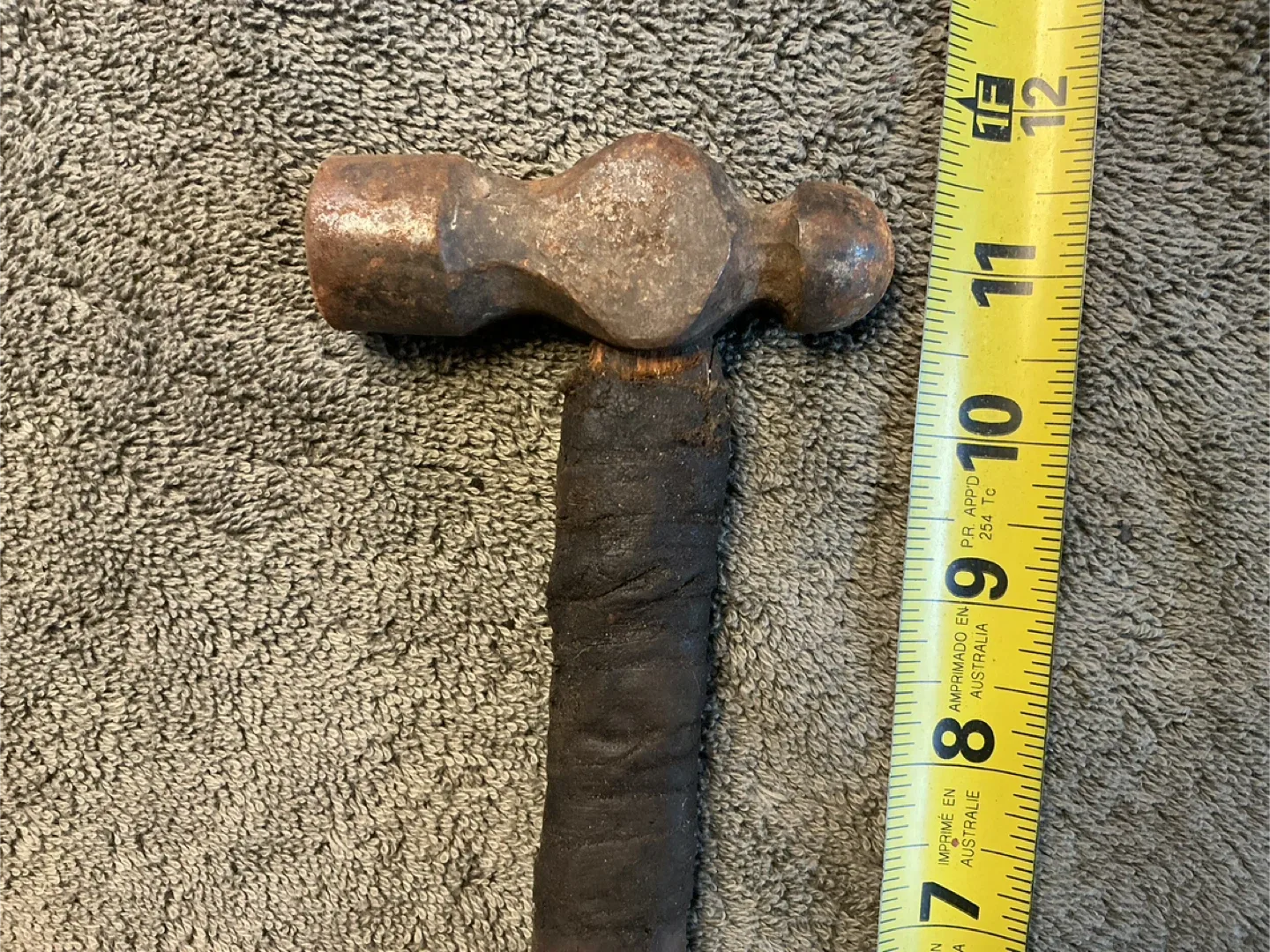 Antique Wood Handle Ball Peen Hammer ! image indicator(4)