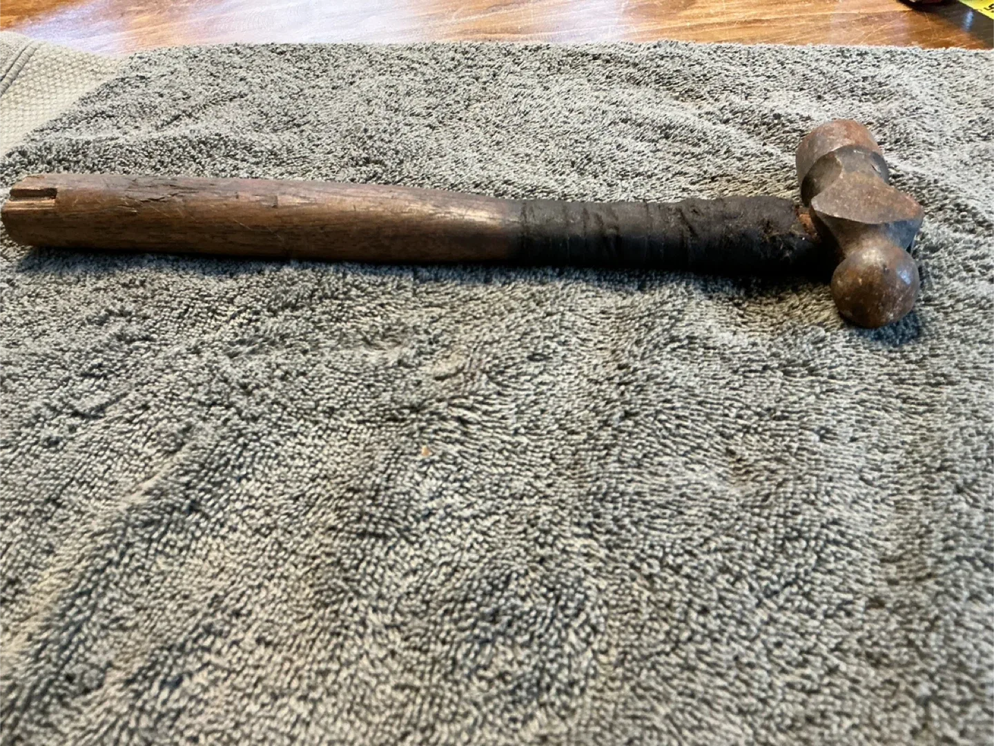 Antique Wood Handle Ball Peen Hammer ! image indicator(6)