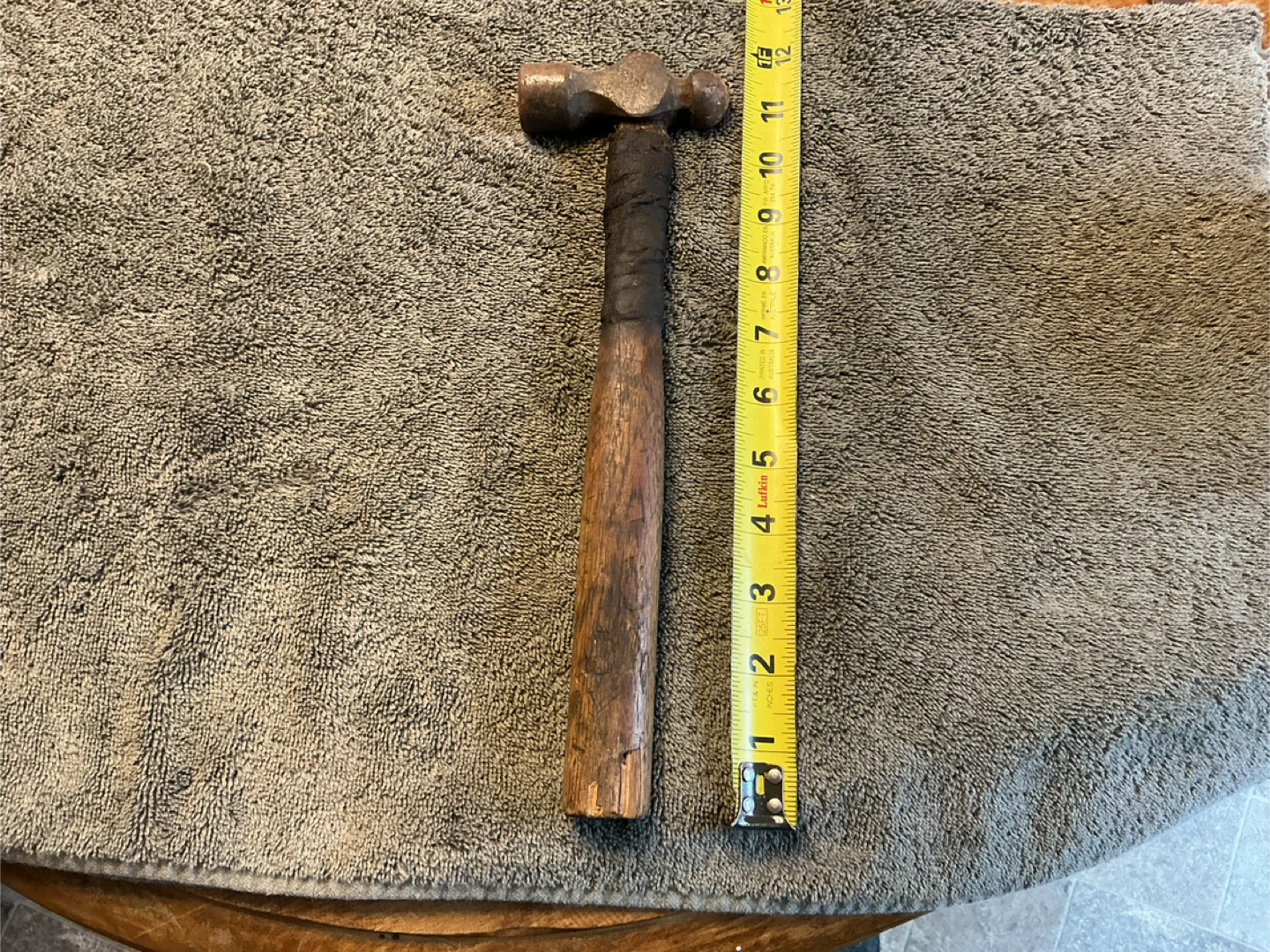Antique Wood Handle Ball Peen Hammer ! - photo 3