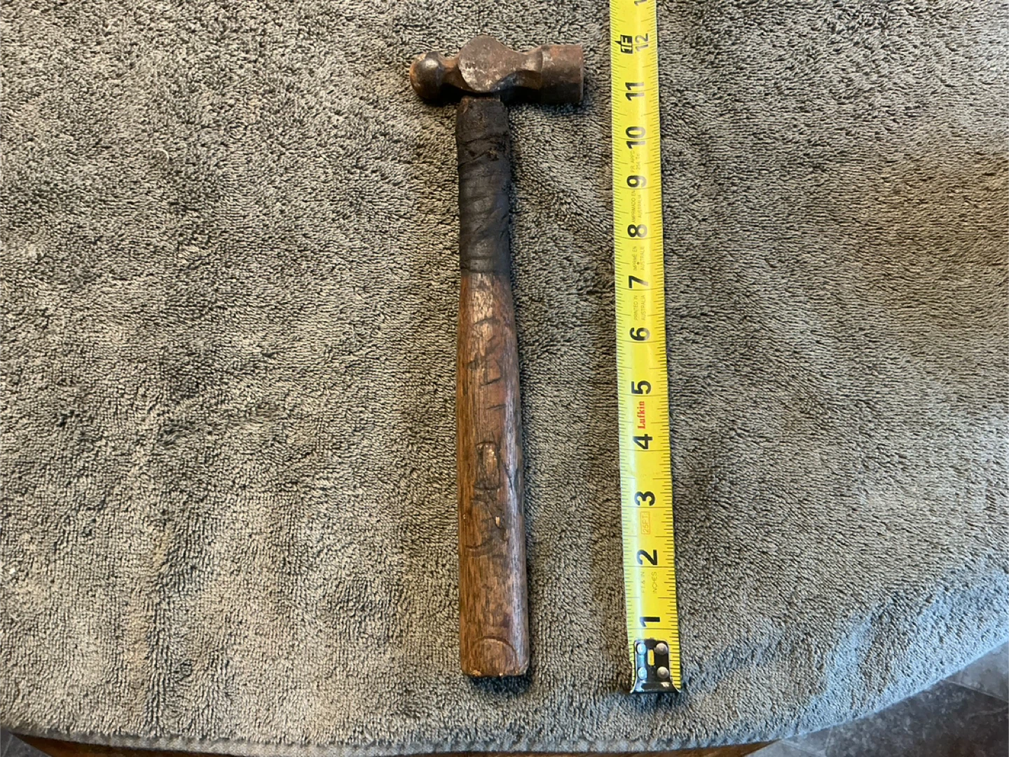 Antique Wood Handle Ball Peen Hammer !