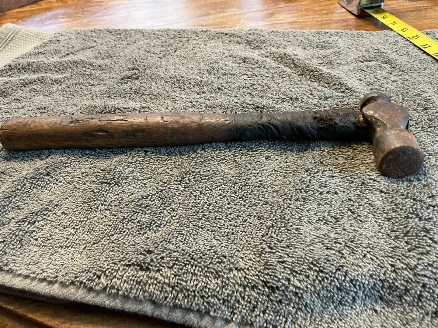 Antique Wood Handle Ball Peen Hammer ! image indicator(7)