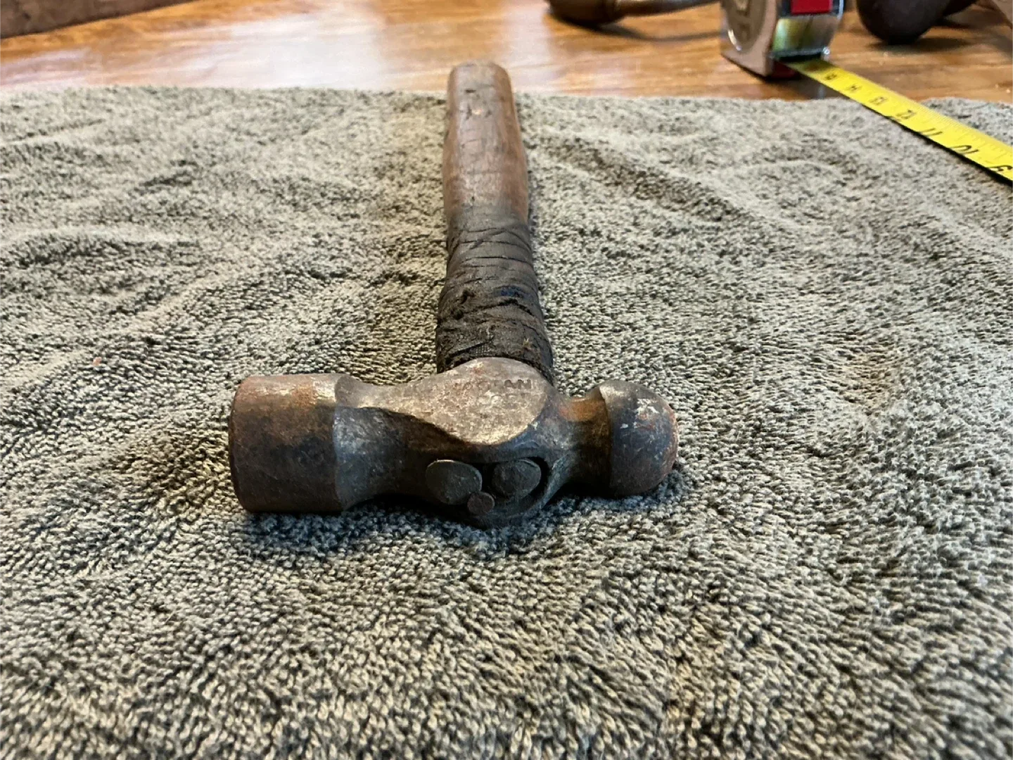 Antique Wood Handle Ball Peen Hammer ! image indicator(8)