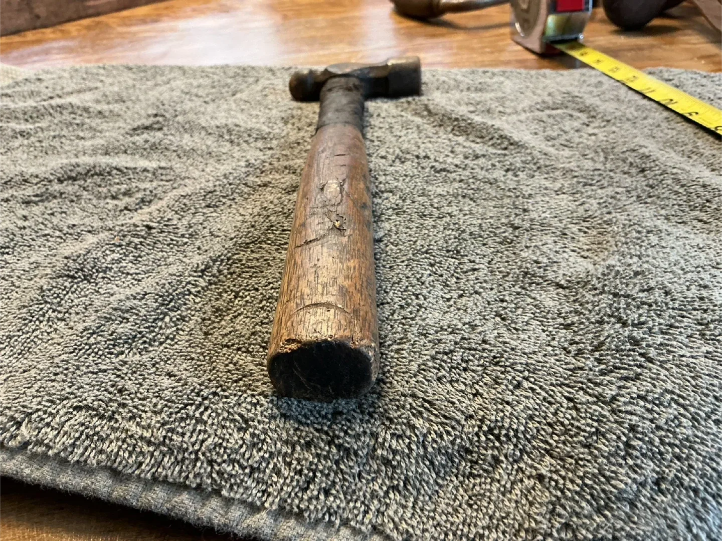 Antique Wood Handle Ball Peen Hammer ! image indicator(9)