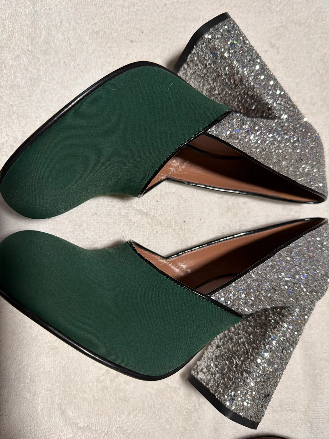 Marni Green & Silver Glitter Heels - Size 37 - photo 4