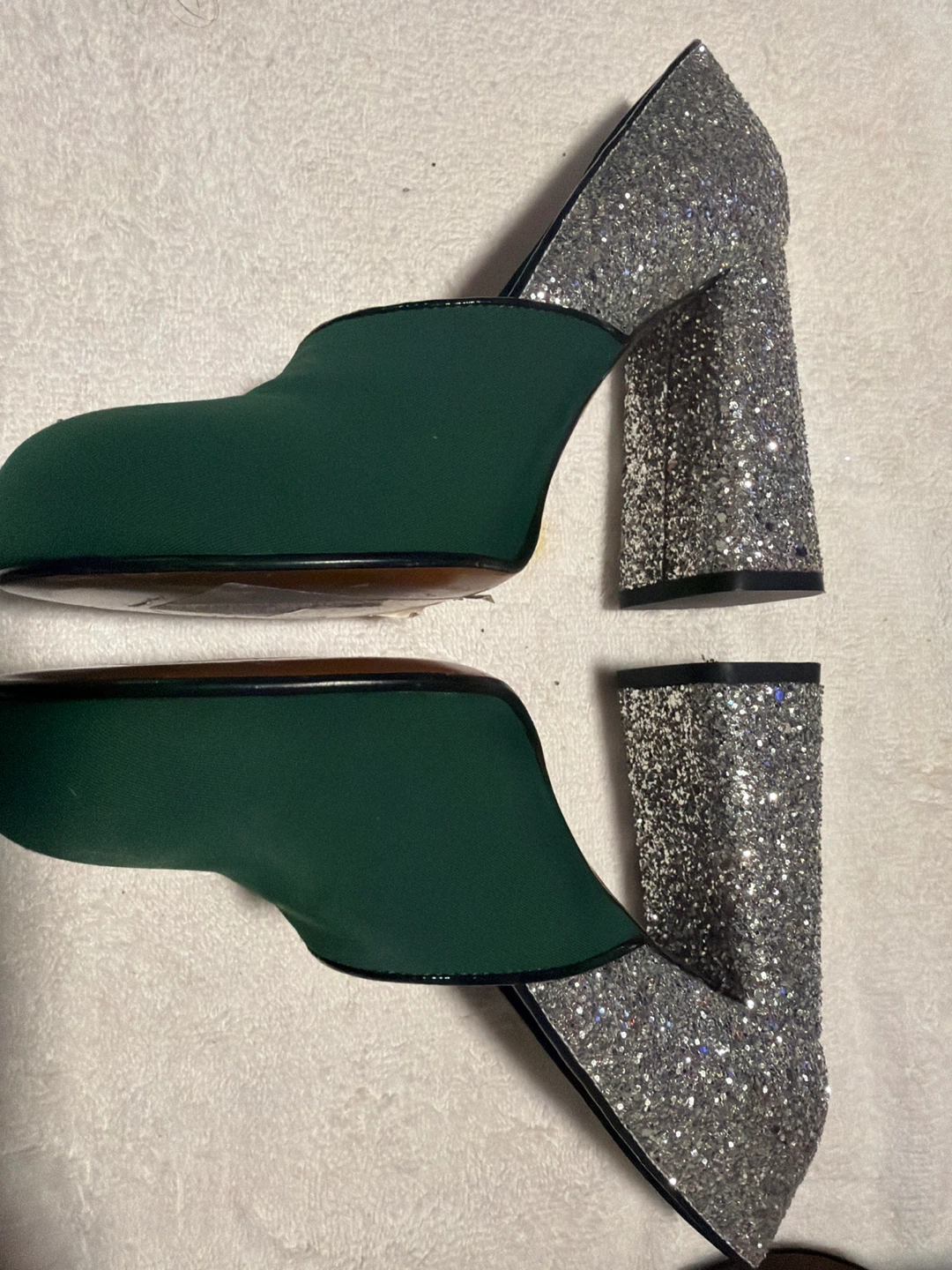 Marni Green & Silver Glitter Heels - Size 37 - photo 3
