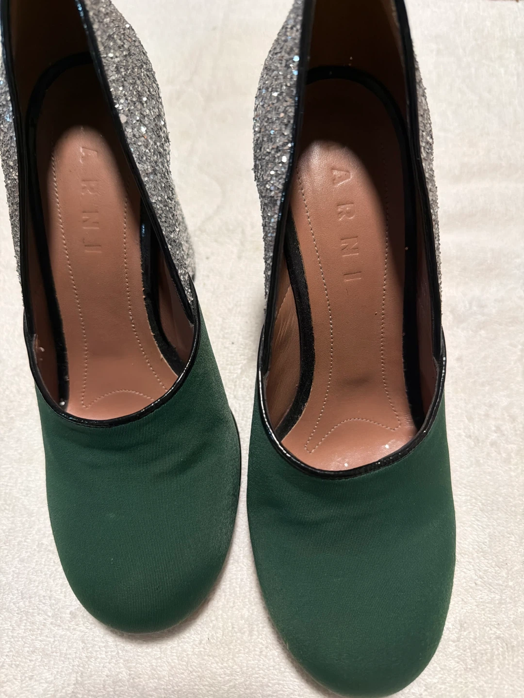 Marni Green & Silver Glitter Heels - Size 37 - photo 2