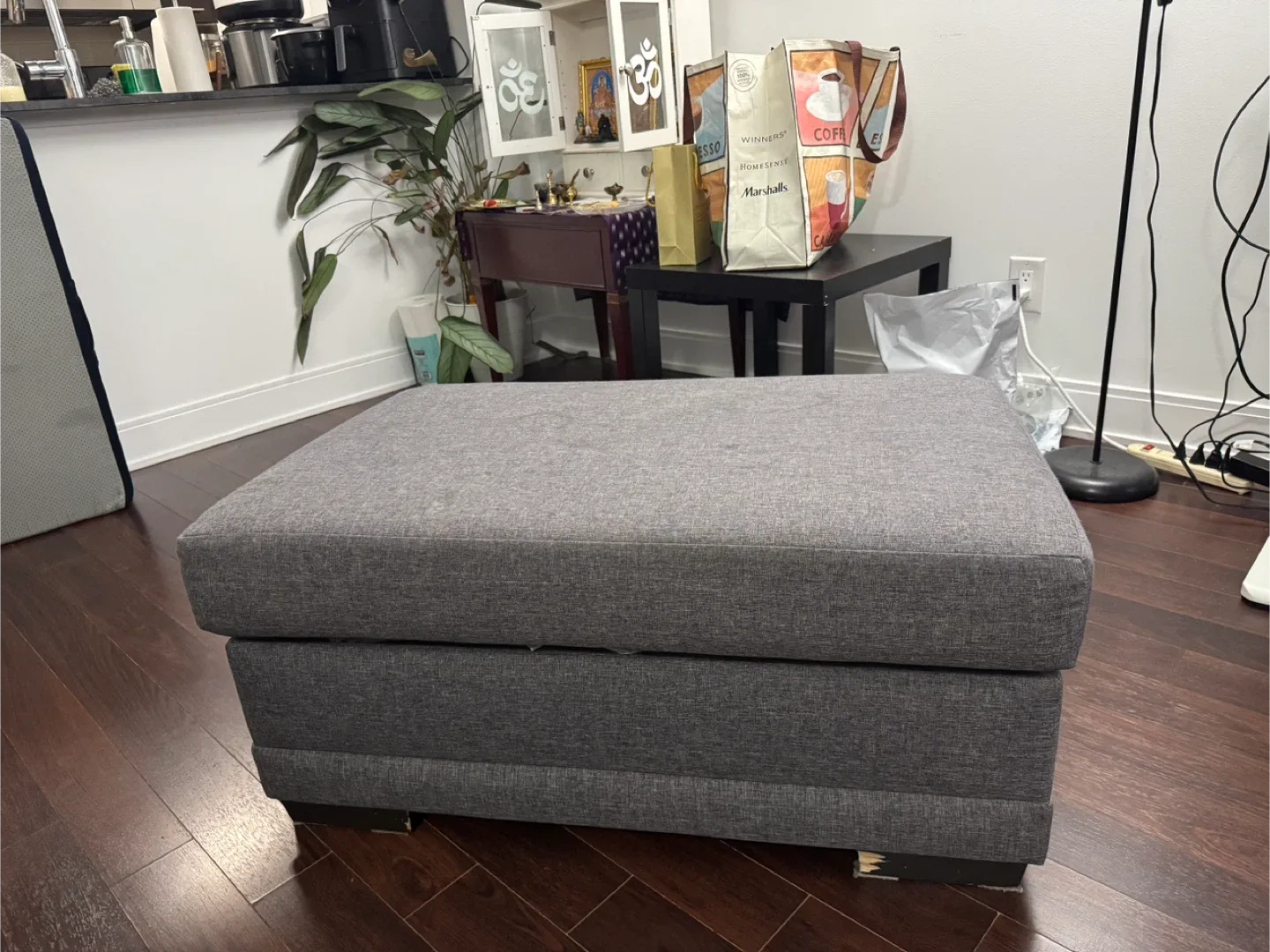 Grey Storage Ottoman