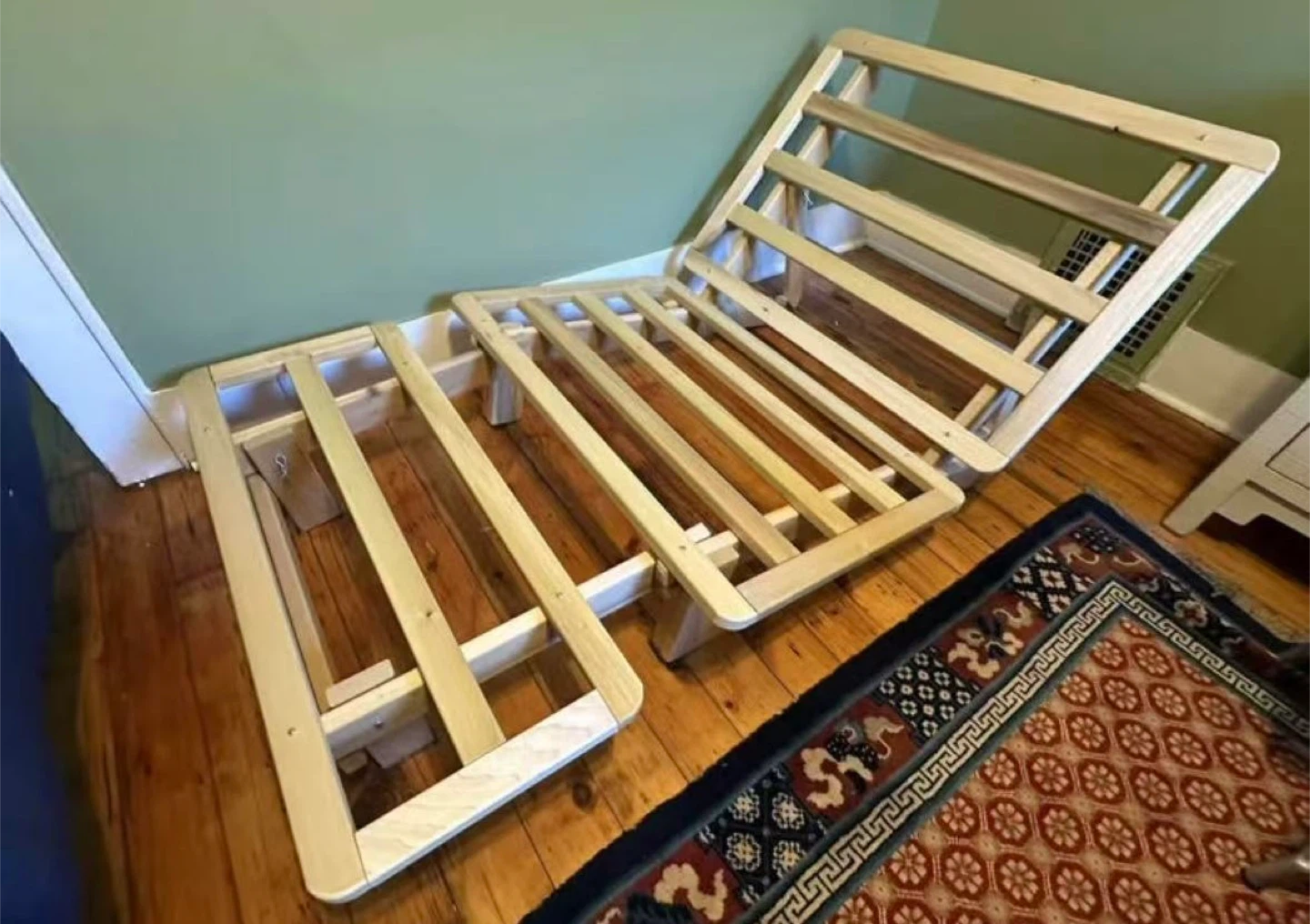 Foldable Wooden Bed Frame (includes mattress) - photo 2