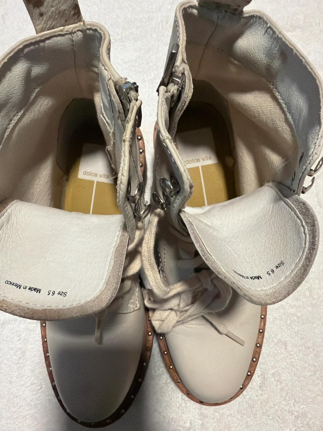 Dolce Vita Cream Leather Boots Size 6.5 - photo 2