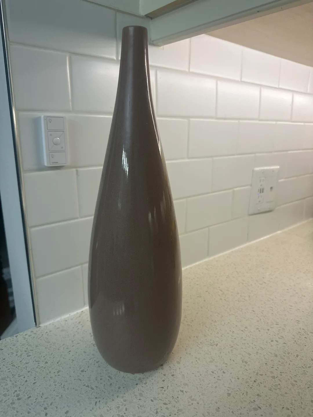 Modern Taupe Vase - 14 inches