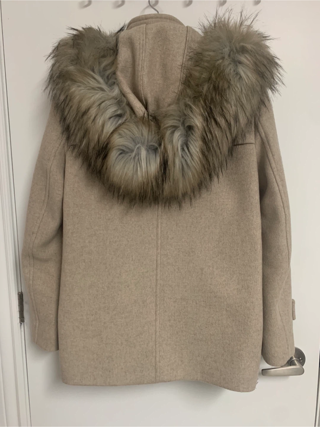 ZARA Faux Fur Wool Hooded Parka/Winter Jacket - Size S/Small - photo 2