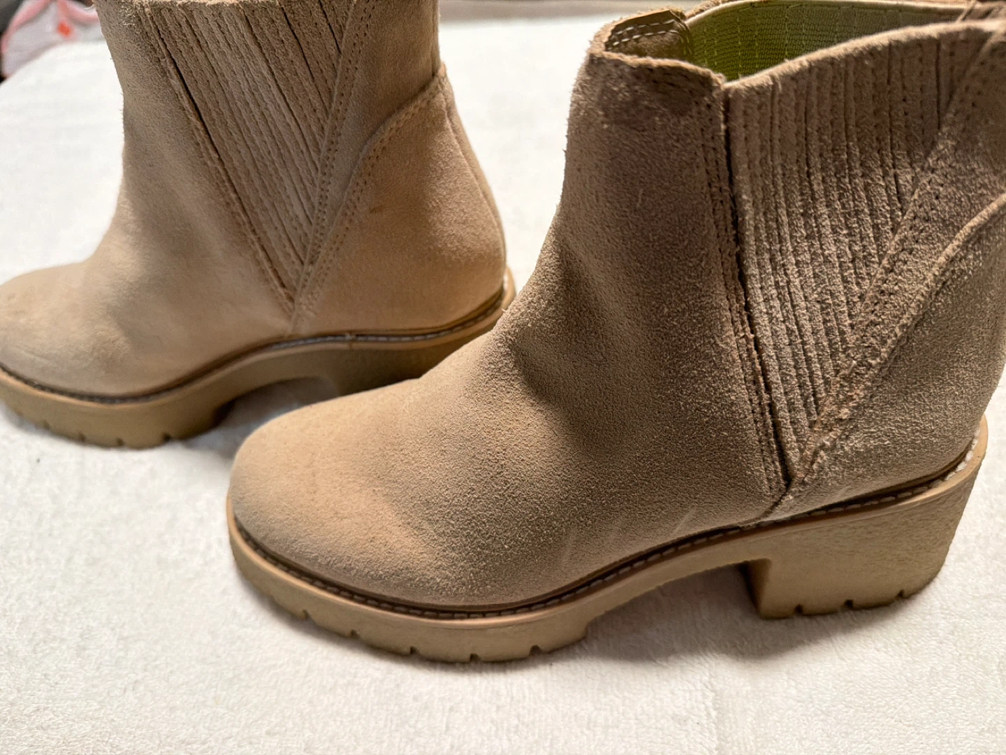 Beige Suede Ankle Boots 7