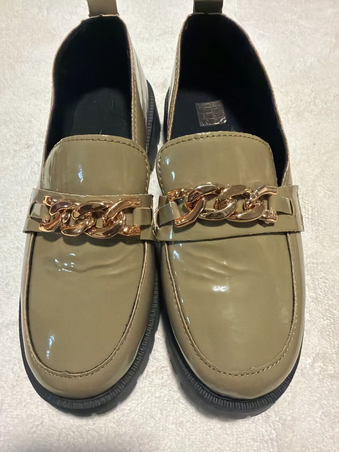 Olive Green size 7 Platform Loafers