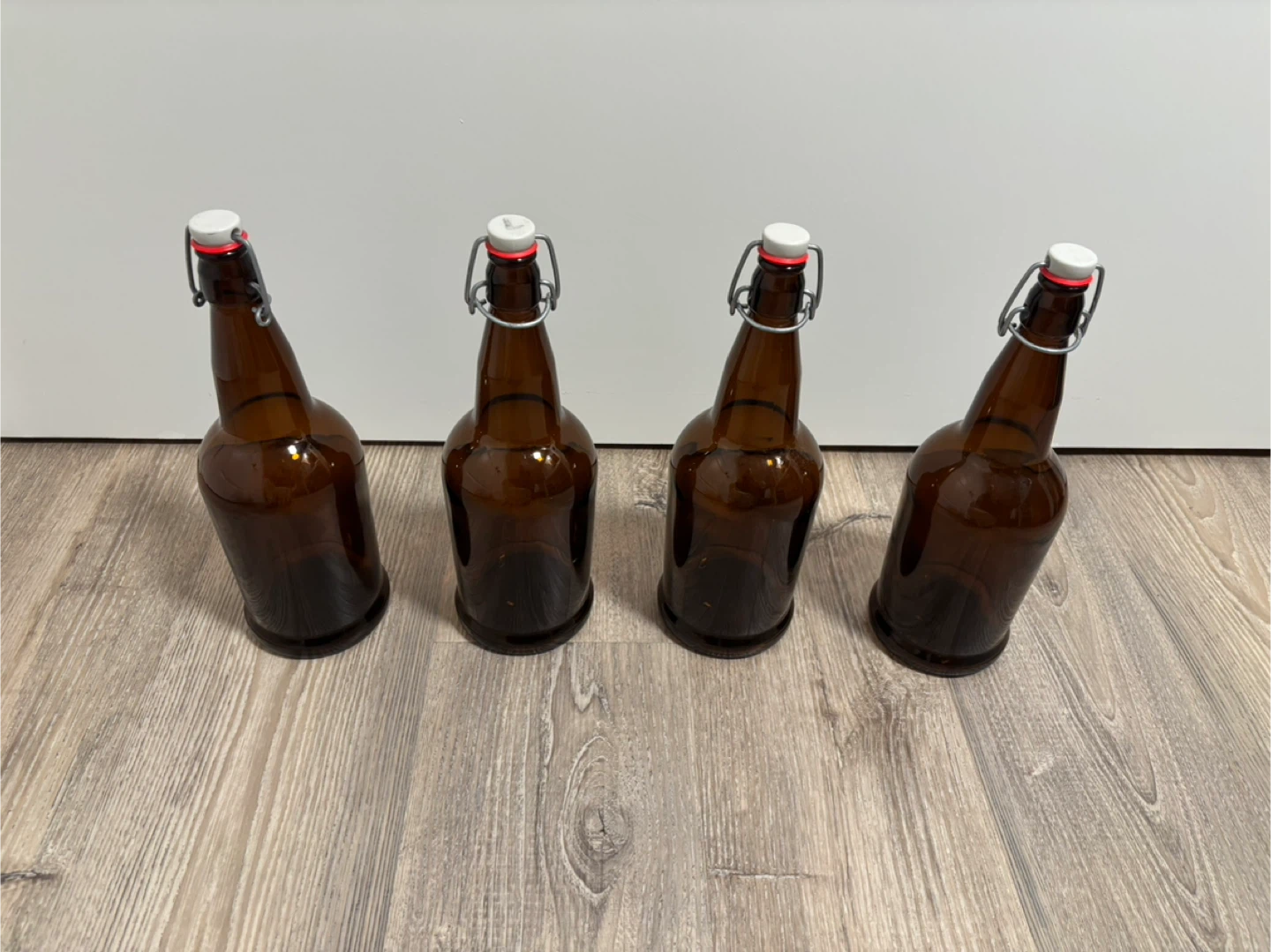 Brown Glass 1L Brewing Bottles - 4 Pack