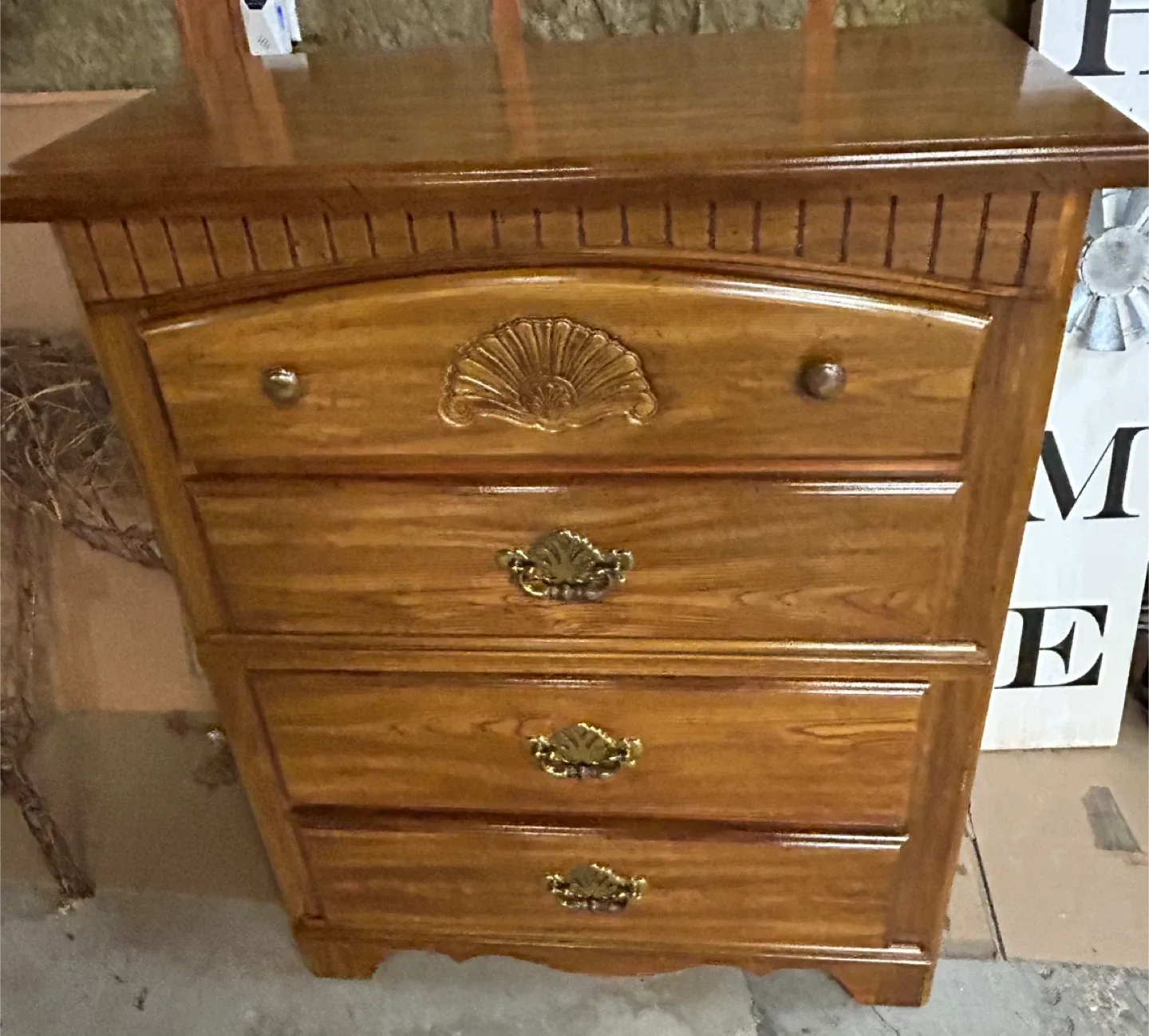 Solid Wooden 4-Drawer Dresser