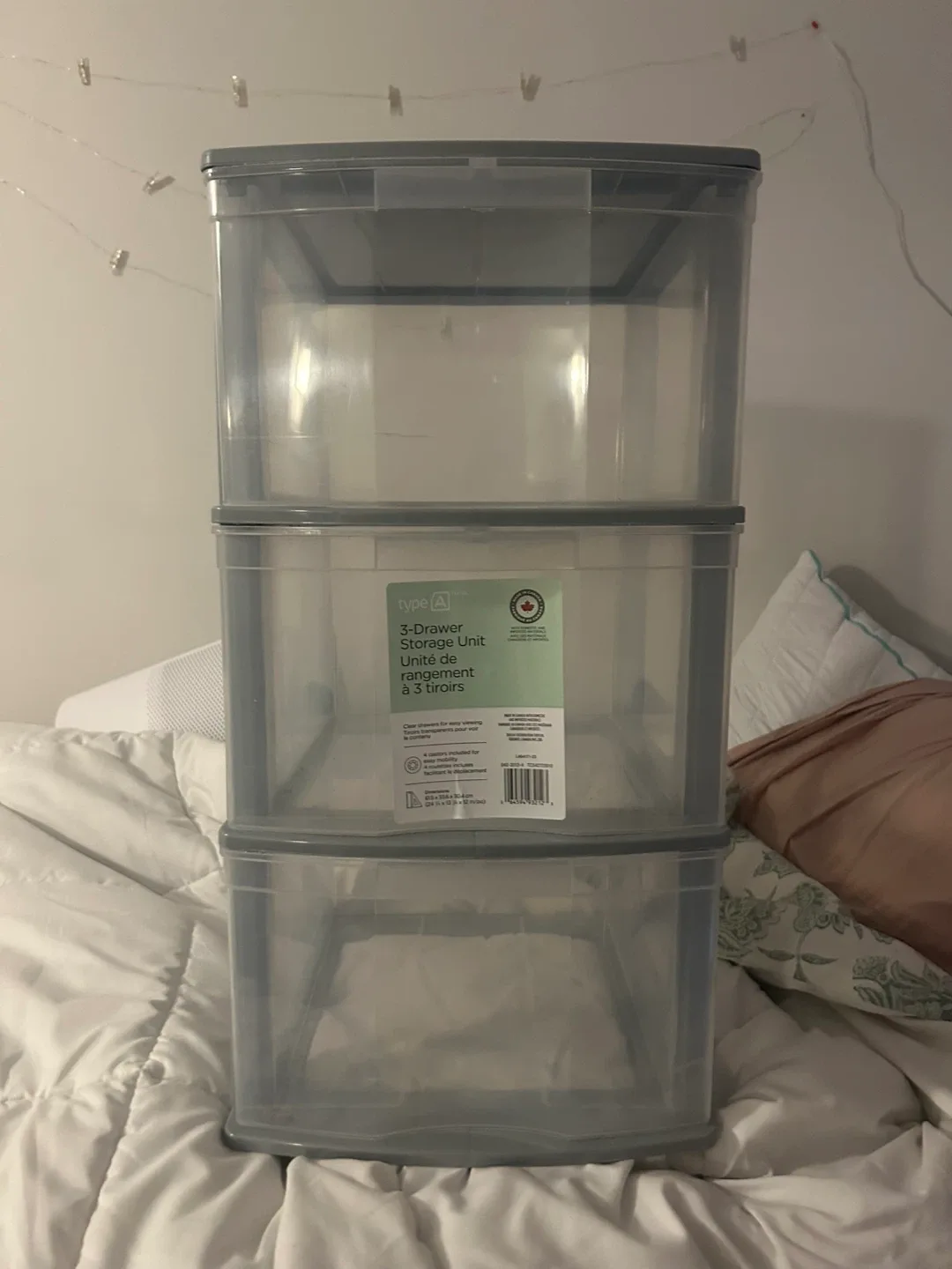 Type A 3-Drawer Storage Unit - Grey