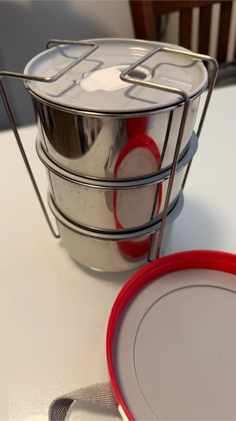 Red Stainless Steel Food Carrier #cleanout image indicator(3)