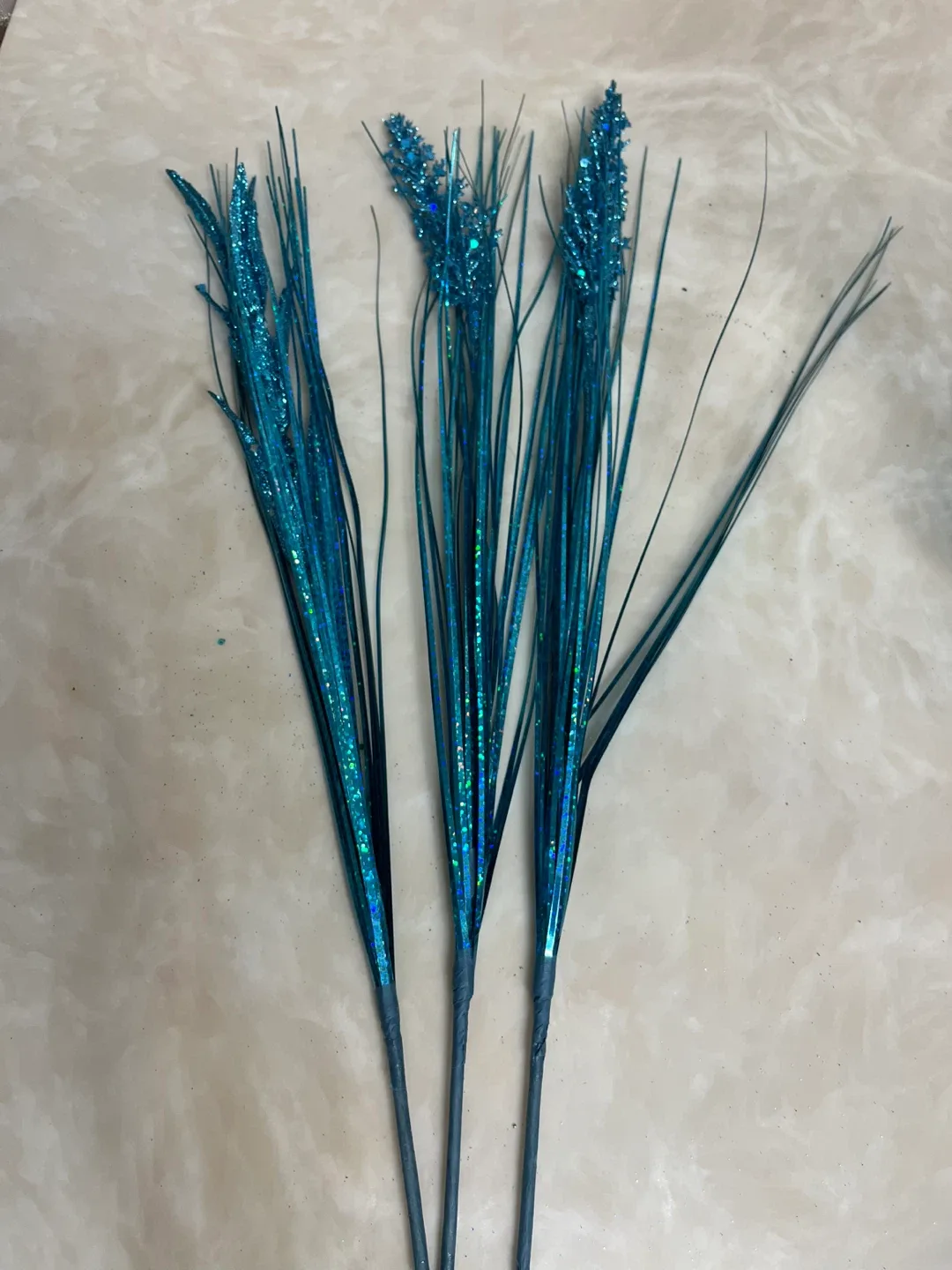 Blue Glitter Decorative Grass Stems image indicator(3)