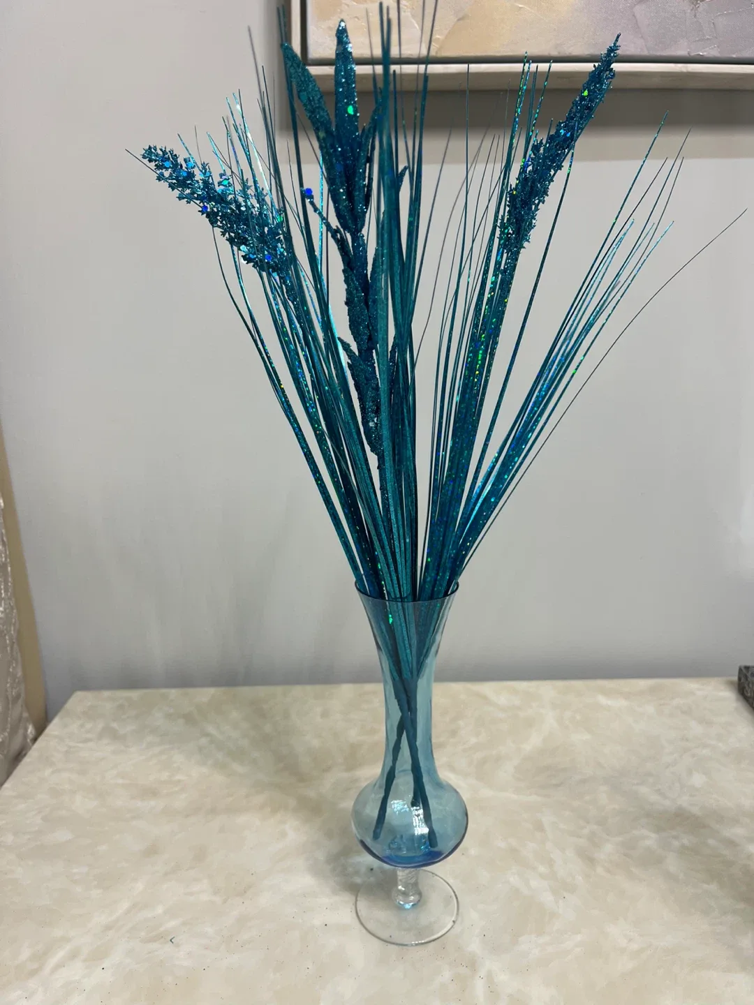 Blue Glitter Decorative Grass Stems image indicator(2)