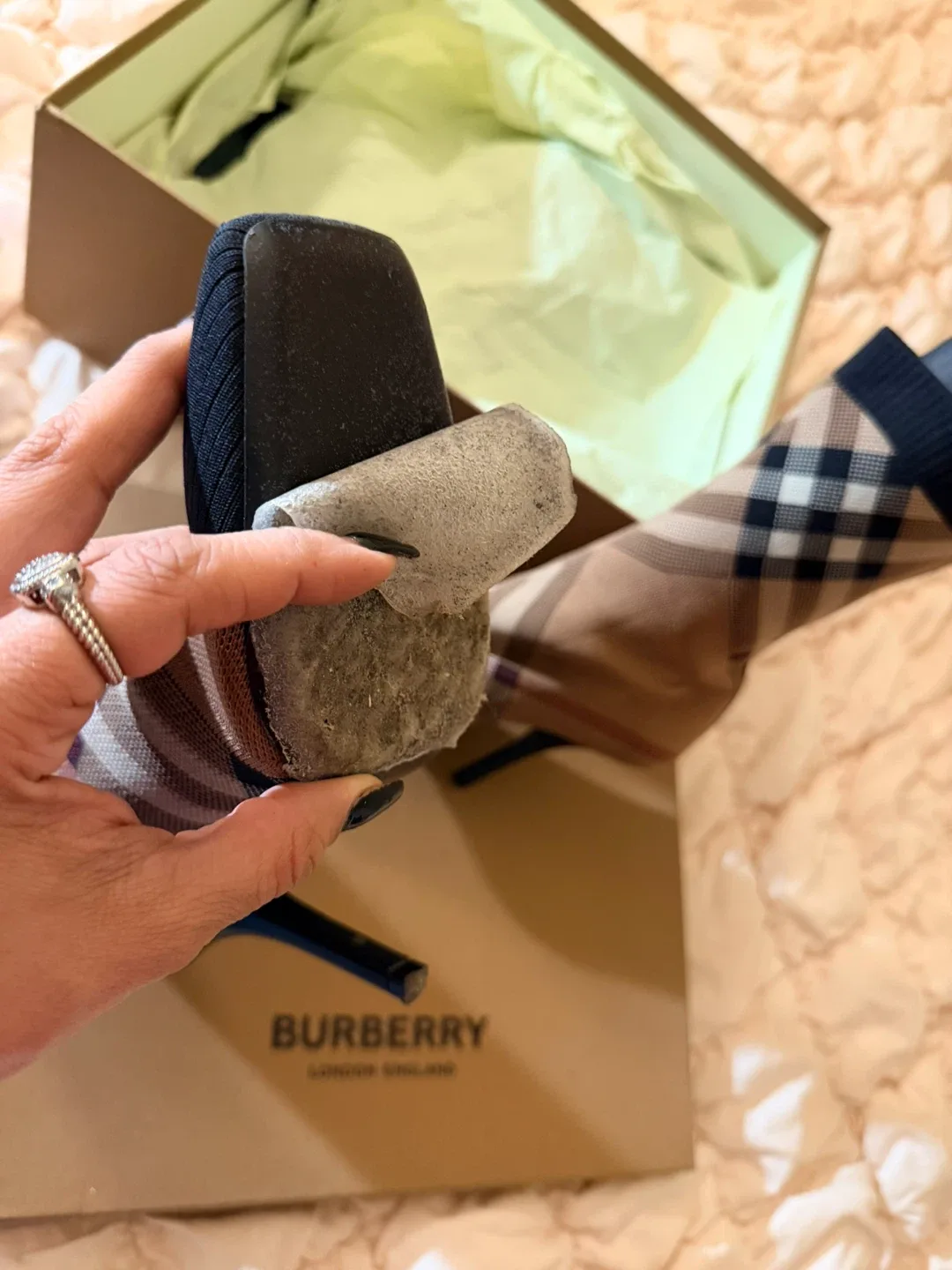 Burberry Checkered Sock Boots image indicator(3)