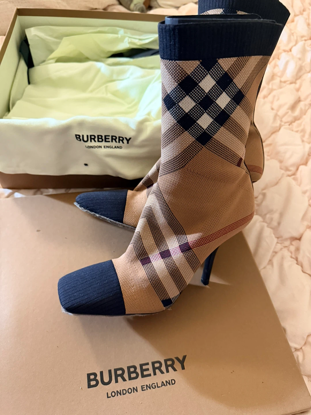 Burberry Checkered Sock Boots - photo 5