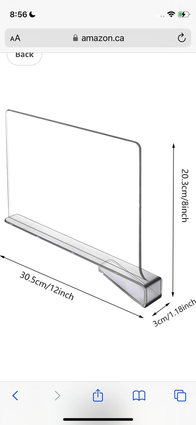 Clear Shelf Dividers - 12 inch #cleanout